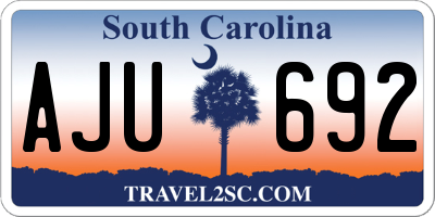 SC license plate AJU692
