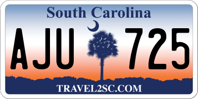 SC license plate AJU725
