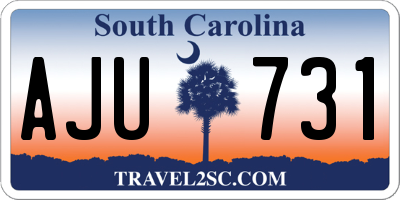 SC license plate AJU731
