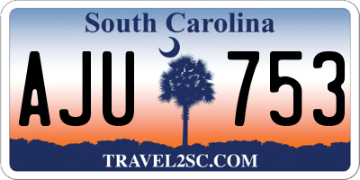 SC license plate AJU753