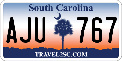SC license plate AJU767