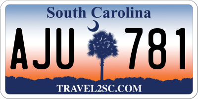 SC license plate AJU781