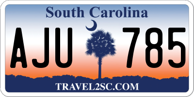 SC license plate AJU785