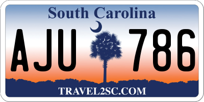 SC license plate AJU786