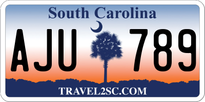 SC license plate AJU789