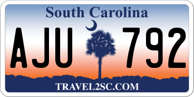 SC license plate AJU792