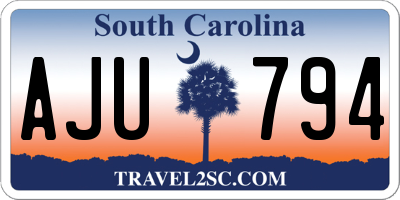 SC license plate AJU794