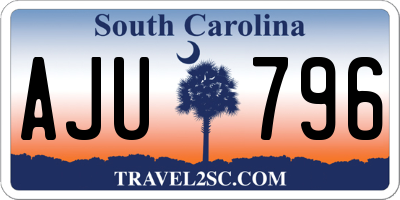 SC license plate AJU796