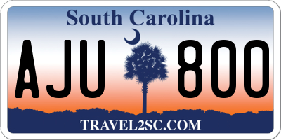 SC license plate AJU800