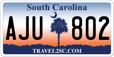 SC license plate AJU802