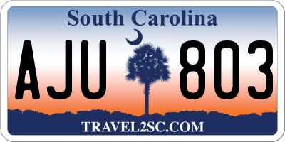 SC license plate AJU803
