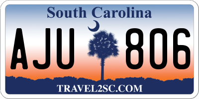SC license plate AJU806