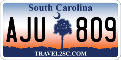 SC license plate AJU809