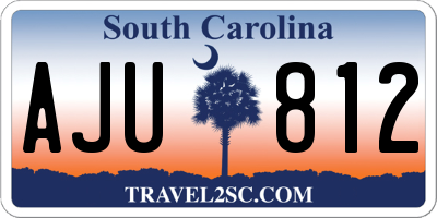 SC license plate AJU812