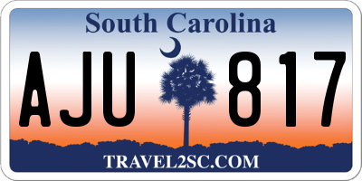 SC license plate AJU817