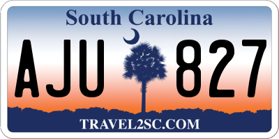 SC license plate AJU827