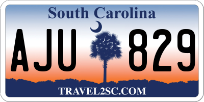 SC license plate AJU829