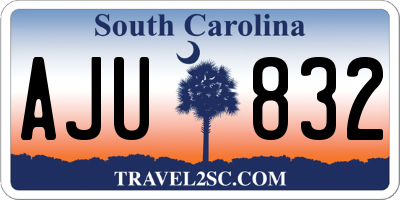 SC license plate AJU832