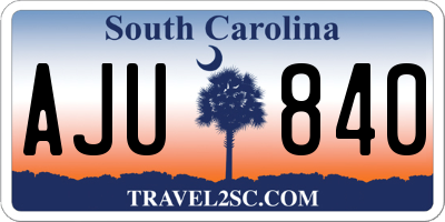 SC license plate AJU840