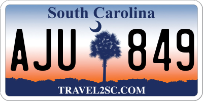 SC license plate AJU849