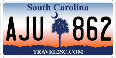 SC license plate AJU862