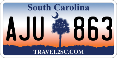 SC license plate AJU863