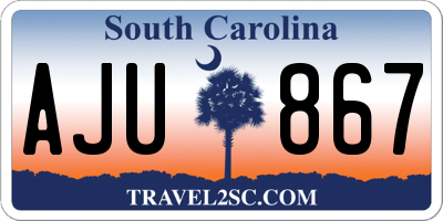 SC license plate AJU867