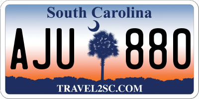 SC license plate AJU880