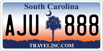 SC license plate AJU888