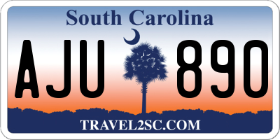 SC license plate AJU890