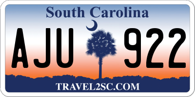 SC license plate AJU922