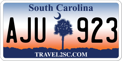 SC license plate AJU923