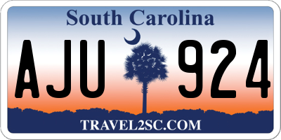 SC license plate AJU924