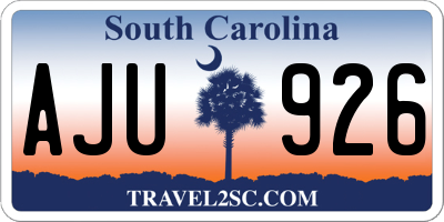 SC license plate AJU926