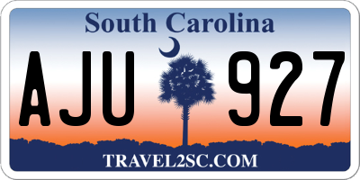 SC license plate AJU927