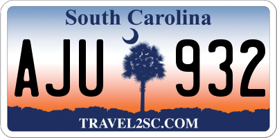 SC license plate AJU932