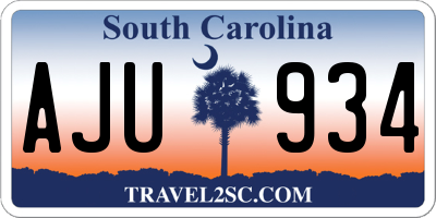 SC license plate AJU934