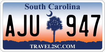 SC license plate AJU947