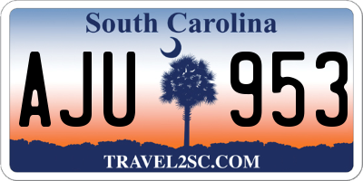 SC license plate AJU953