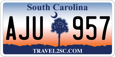 SC license plate AJU957