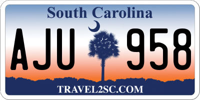 SC license plate AJU958