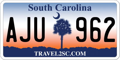 SC license plate AJU962