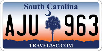 SC license plate AJU963