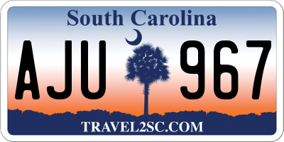 SC license plate AJU967