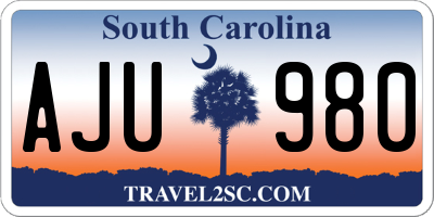 SC license plate AJU980