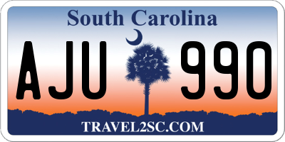 SC license plate AJU990