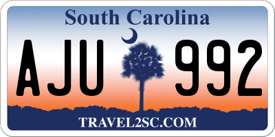 SC license plate AJU992