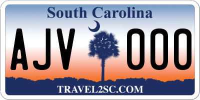 SC license plate AJV000