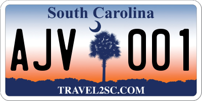 SC license plate AJV001
