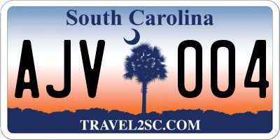 SC license plate AJV004